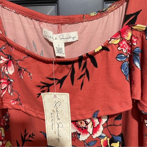 French Laundry Floral Orange Dress Large NWT - Picture 4 of 5